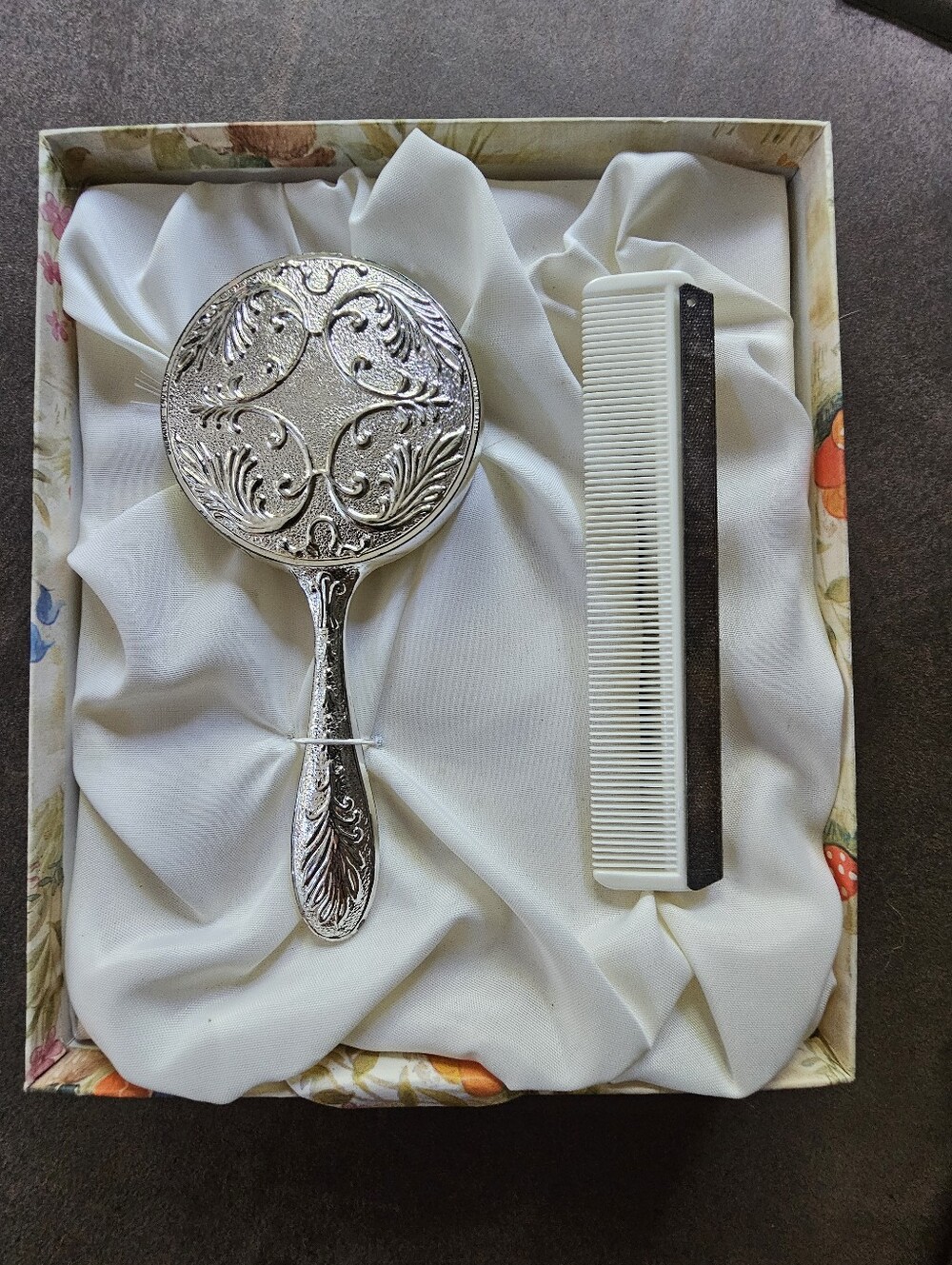 Childs Silver Plated Brush And Comb Set